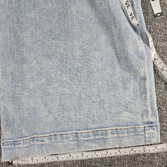 American Eagle Jeans Womens 12 Regular High Rise Baggy Wide Leg Light Blue Cargo - Picture 11 of 14